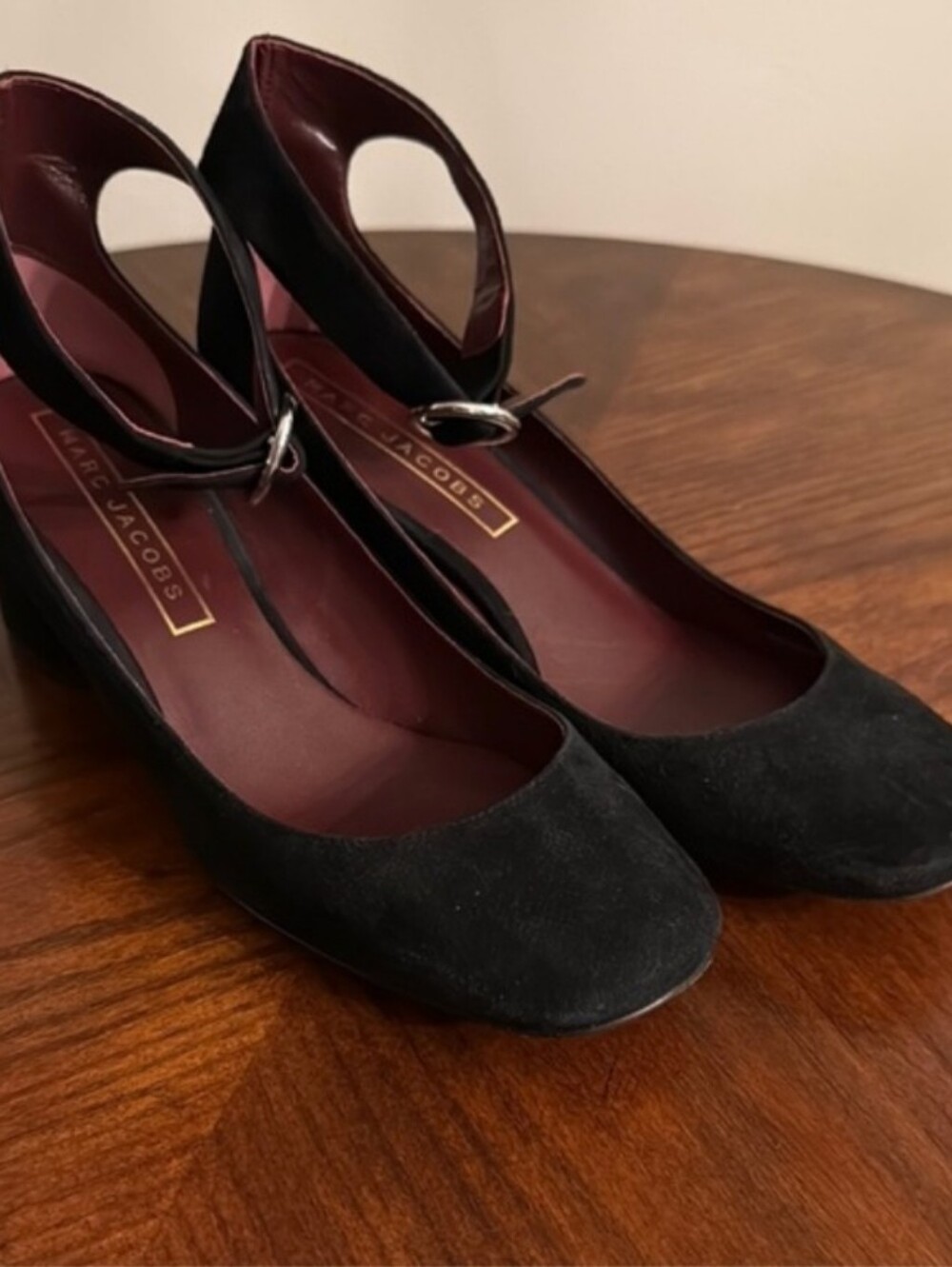 Marc Jacobs Black Suede Ankle Strap Heels size 39